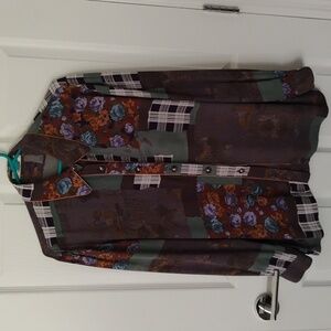 Patchwork Floral Button Down Vintage Shirt